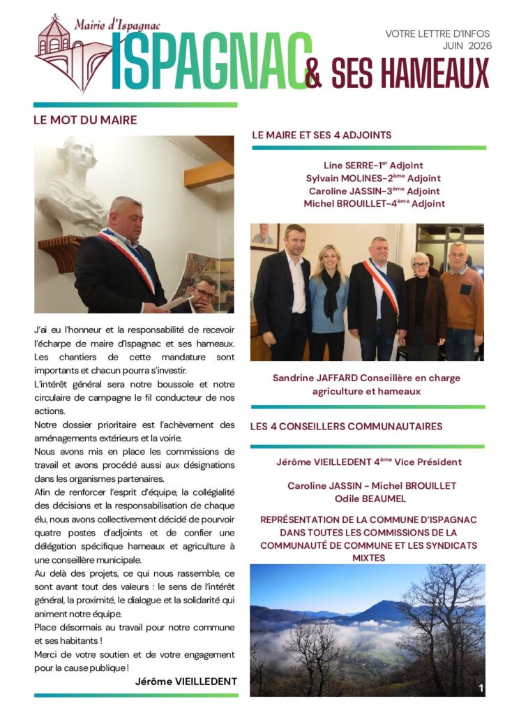 ISPAGNAC lettre infos 1 modif edito 19 JUIN 2026
