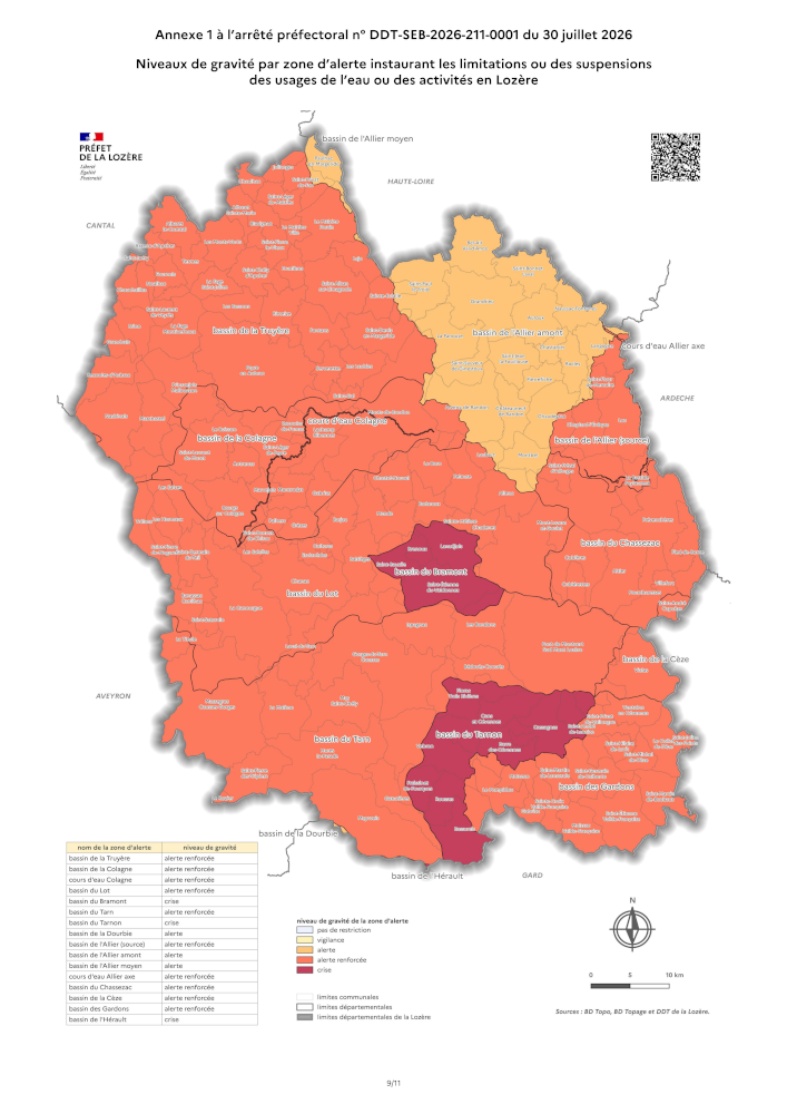 sécheresse lozère ispagnac
